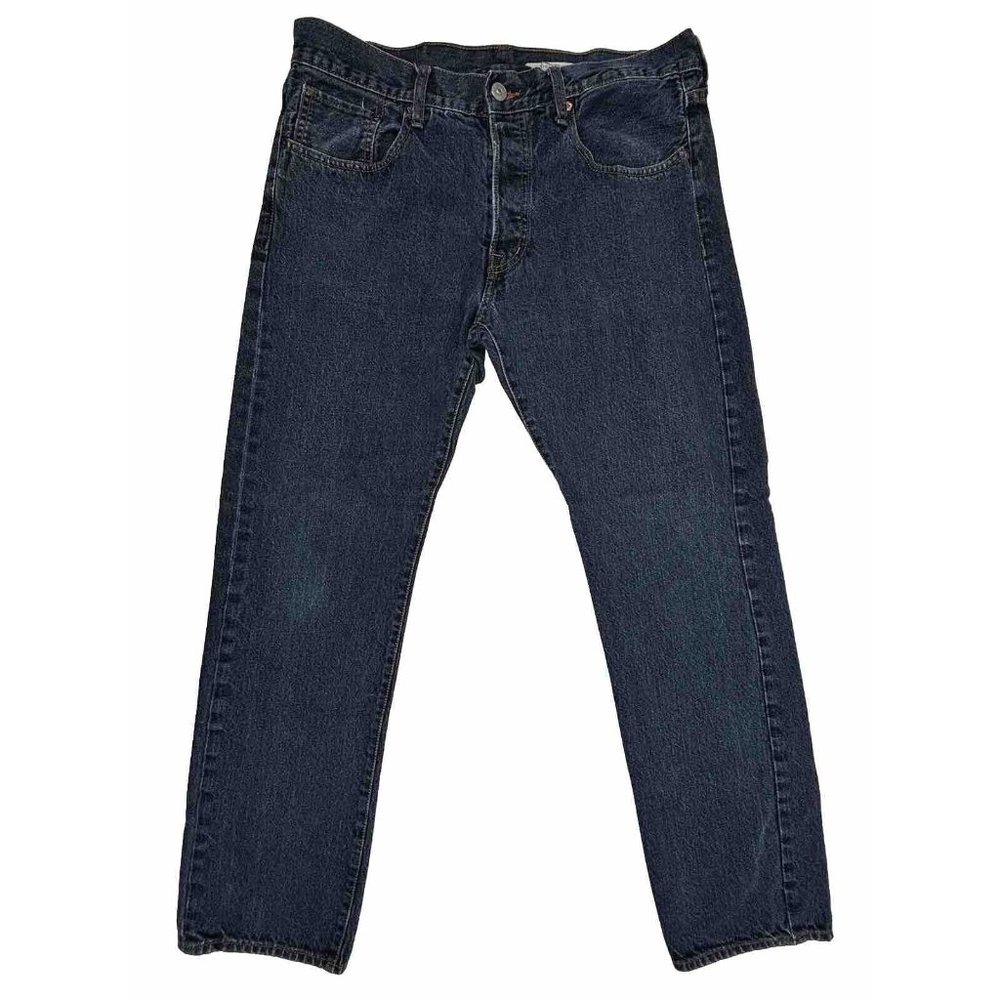 & Denim Mens Jeans Blue 34x32‎ Straight Leg Regular Fit Dark Wash Classic EUC